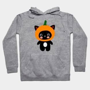 Funny Kawaii Cute Black Cat Pumpkin Halloween Costume Hoodie